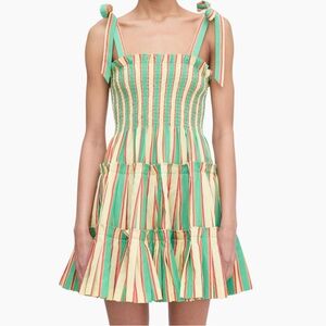 Hill House Multicolor Stripe Ruffle Mini Skirt